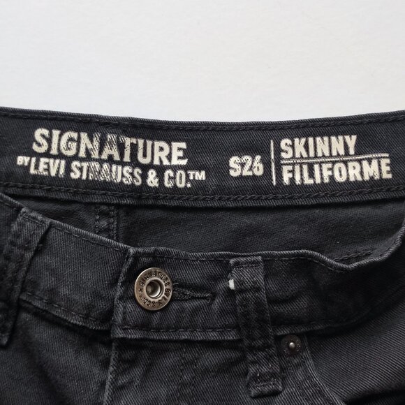 Signature by Levi Strauss S26 jeans men's size W32/L34 black skinny - Picture 6 of 15